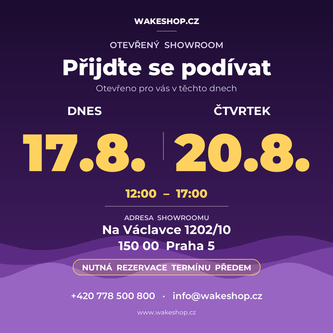 Otevřený showroom po 17.8. a čt 20.8., 12:00–17:00 — Na Václavce 1202/10, Praha 5